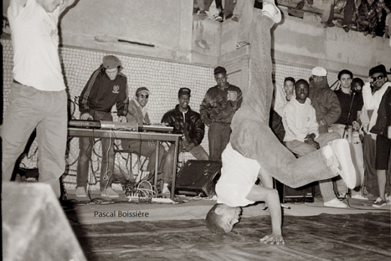 Paris – Belleville 1989 – Aktuel Force   –  DJ Dee Nasty  –  Dan  –  JohnyGo  –  Gabin Nuissier –  TSC
photo par Pascal Boissière 