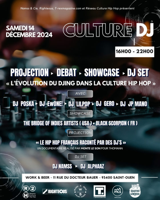 CULTURE DJ : l’évolution du DJing dans la culture Hip Hop @ Saint-Ouen (93)